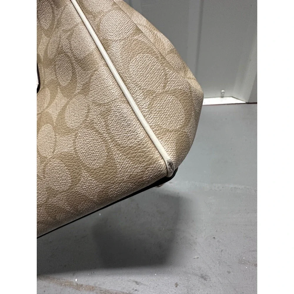 Coach Sierra Satchel Signature Coated Canvas Chalk White Handbag F58287
